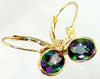 E001, Mystic Fire Topaz, 14KY Gold  Leverback Earrings