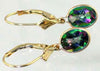 E001, Mystic Fire Topaz, 14KY Gold  Leverback Earrings
