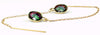 E005, Mystic Fire Topaz, 14KY Gold Threader Earrings
