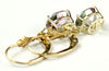 E007, Mystic Fire Topaz, 14KY Gold Leverback Earrings
