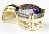 P050, 12ct Mystic Fire Topaz, 14KY Gold Pendant for Slides or Chains