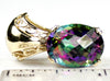 P050, 12ct Mystic Fire Topaz, 14KY Gold Pendant for Slides or Chains