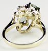R016, 2cts Mystic Fire Topaz set in a Gold Ring with 3 cz accents