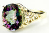 R057, 6ct Mystic Fire Topaz set in a Gold Ring