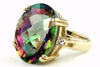 R269, 15ct Mystic Fire Topaz set in a Gold Ring w/two CZ accents