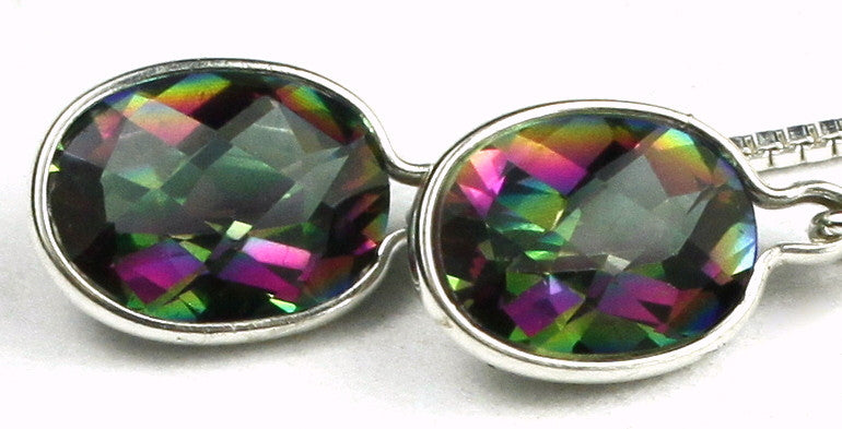 SE005, Mystic Fire Topaz, 925 Sterling Silver Threader Earrings