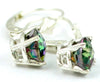 SE007, Mystic Fire Topaz, 925 Sterling Silver Leverback Earrings