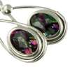 SE008, Mystic Fire Topaz, 925 Sterling Silver Drop Leverback Earrings