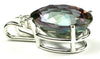SP085, 15 ct Mystic Fire Topaz, 925 Sterling Silver Pendant w/ 15pt CZ Accent