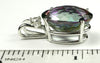 SP085, 15 ct Mystic Fire Topaz, 925 Sterling Silver Pendant w/ 15pt CZ Accent