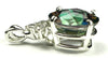 SP087, 8 ct Mystic Fire Topaz, 925 Sterling Silver Pendant w/ 3 5pt CZ Accents