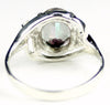 SR021, 3.3ct Mystic Fire Topaz set in a Sterling SIlver Ring w/ 2 CZ Accents
