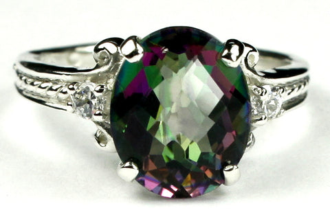 SR136, 4.5ct Mystic Fire Topaz set in a Sterling SIlver Ring