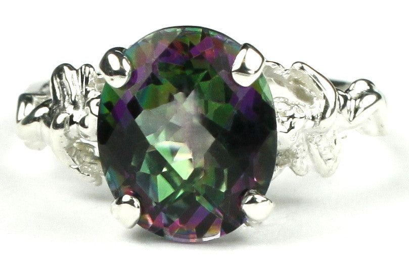 SR154, 6ct Mystic Fire Topaz set in a Sterling SIlver Angel Ring