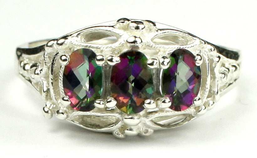 SR163, 1.5tcw Mystic Fire Topaz set in a Sterling SIlver Ring