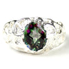 SR168, 3.3ct Mystic Fire Topaz set in a Sterling SIlver Men's Nugget Style Ring