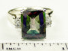 SR183, 1.5ct Mystic Fire Topaz set in a Sterling SIlver Ring w/ 4 CZ Accents