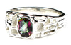 SR197, 1.5ct Mystic Fire Topaz set in a Sterling SIlver Men's Nugget Style Ring