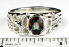 SR197, 1.5ct Mystic Fire Topaz set in a Sterling SIlver Men's Nugget Style Ring