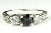 R254, 1ct Mystic Fire Topaz set in a Gold Ring w/two 4mm CZ accents