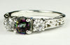 R254, 1ct Mystic Fire Topaz set in a Gold Ring w/two 4mm CZ accents