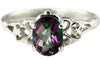 SR302, 1.5 cts Mystic Fire Topaz set in a Sterling SIlver Ring