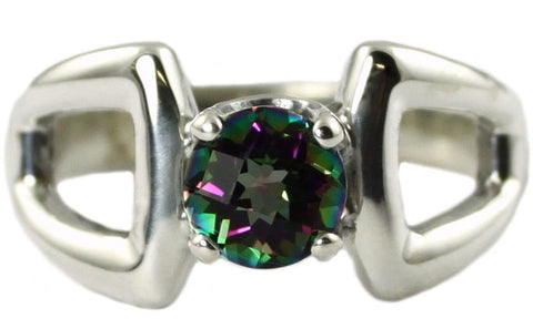 SR307, 1 ct Mystic Fire Topaz set in a Sterling SIlver Ring
