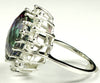 SR310, 12ct Mystic Fire Topaz set in a large Sterling SIlver Ring w/ 16 CZ Accents