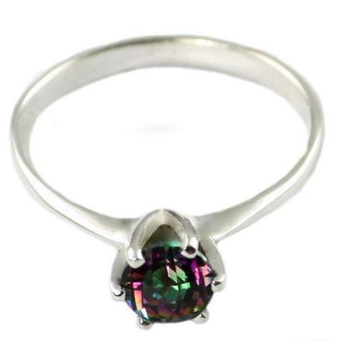SR311, 1ct Mystic Fire Topaz set in a Tiffany Style Sterling SIlver Ring