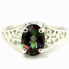 SR305, 1.5 cts Mystic Fire Topaz set in a Sterling SIlver Ring